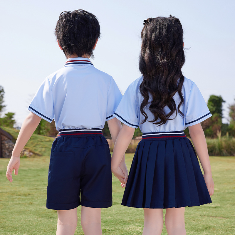 Kindergarten class dress summer cotton garden dress children's chorus dress primary school uniform British style graduation photo