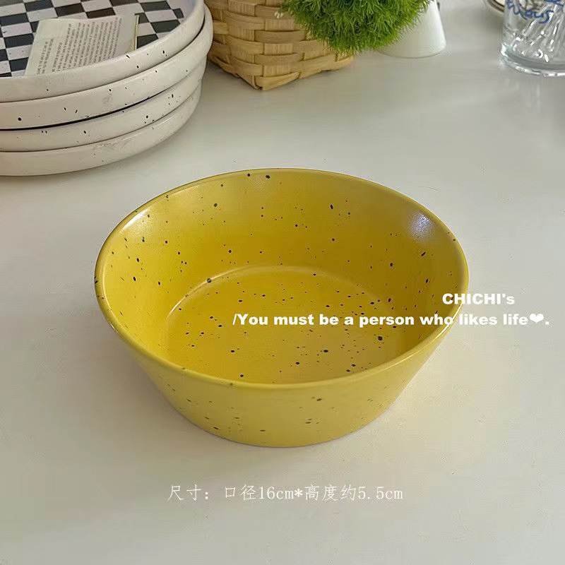 6inch INS 스타일 스플래시 잉크 볼 옐로우