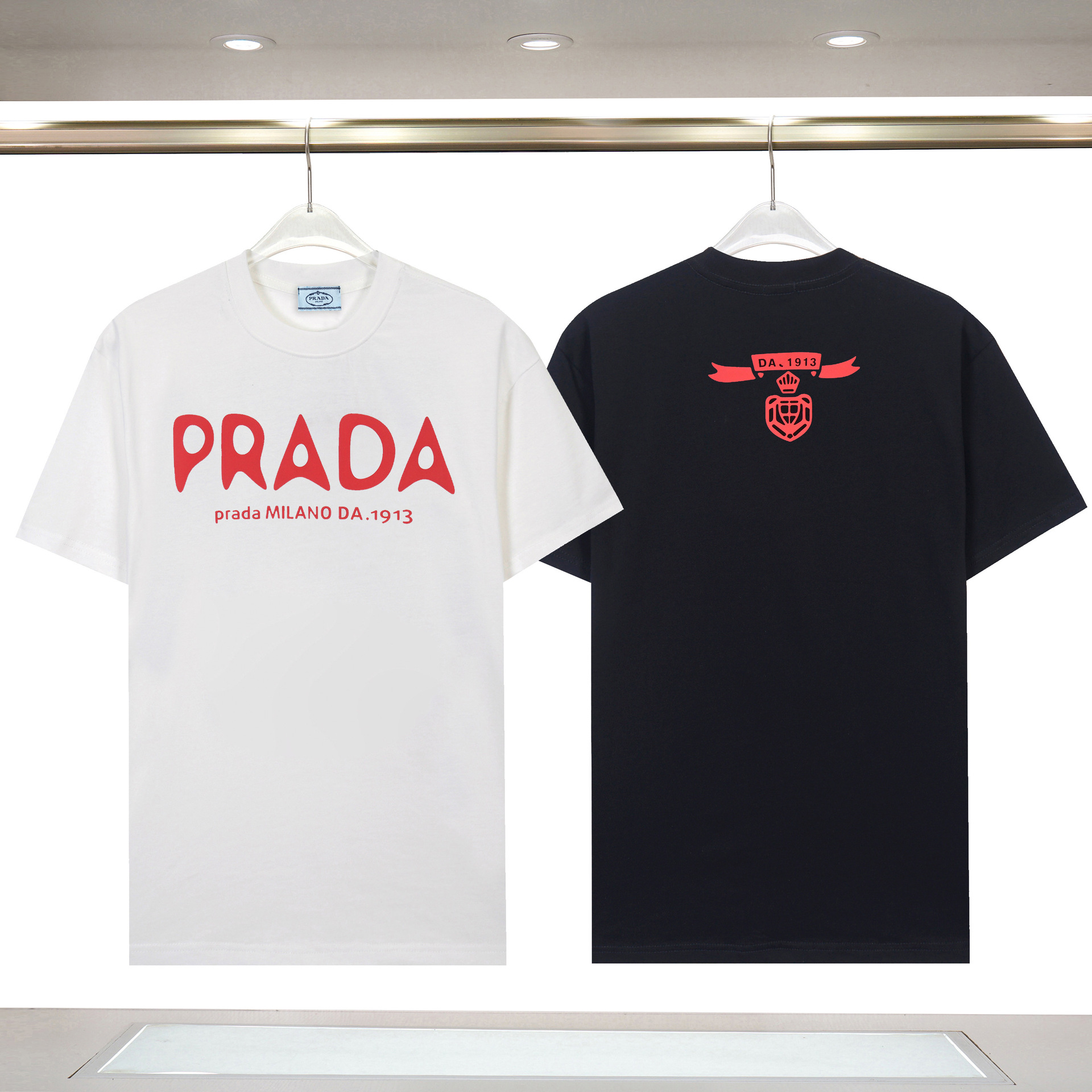 Moda transfronteriza Pujia pareja de manga corta tendencia de verano personalidad creativa color PRA letras impresas camiseta femenina