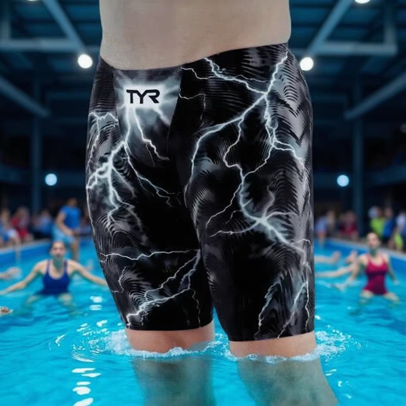 Men's Printed Sports Training Swimsuit Swimming Trunks Beach Tights Shorts Quick-Drying Surfing Pants