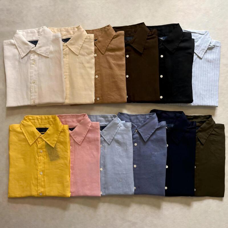 Rl High-End Version Ralph Linen Pony Logo Embroidered Polo Solid Color Long-Sleeve Shirt for Women, Vintage Old Money Style Casual Rl High-End Version Ralph Linen Pony Logo Embroidered Polo Solid Color Long-Sleeve Shirt for Women, Vintage Old Money Style Casual