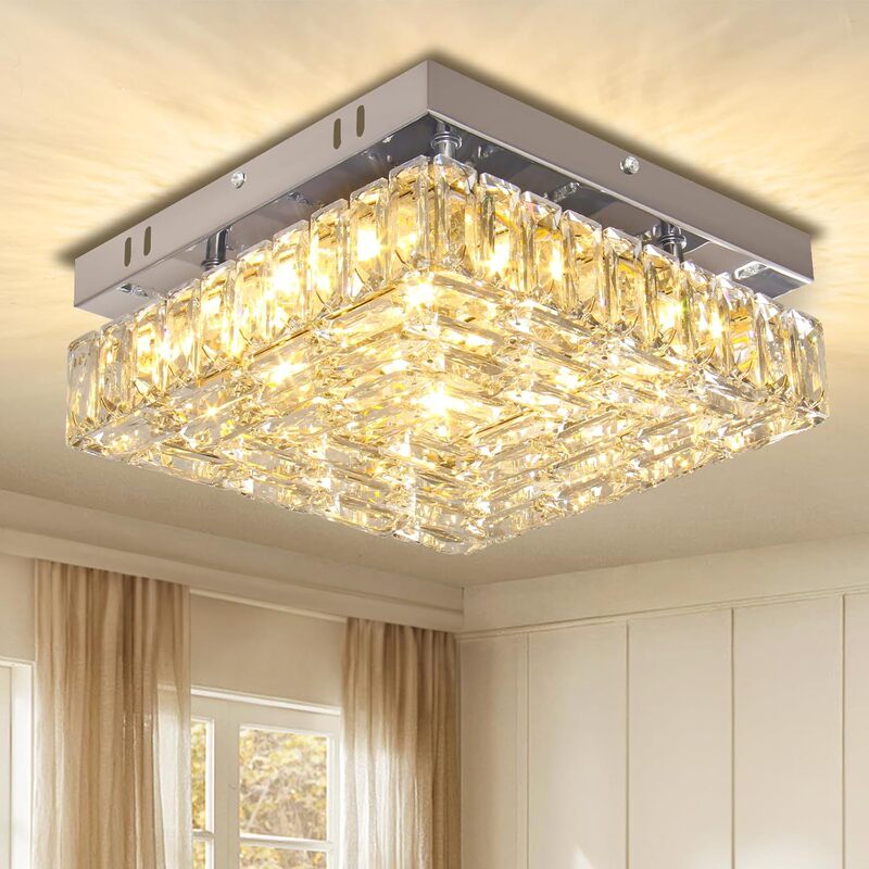High-End Accessible Luxury Led Chandelier Crystal Ceiling Lamp Modern Crystal Lamps Suitable for Living Room Bedroom Kitchen Lighting