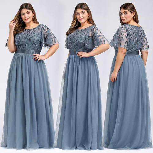 fat women high sequins mesh long dress 9XL high sequins mesh long dress