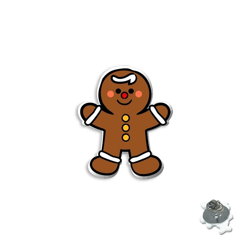 Граница торговли? Нет, нужно избегать слов like wholesale, cross-border or marketplaces. The input: "(Cross-border trading), cartoon Christmas brooch, creative acrylic badge" Translating keeping meaning: We should remove cross-border term? The instruction: output must be Russian translation; Avoid words like