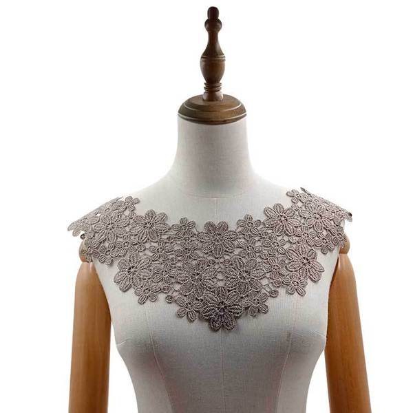 Water -soluble lace collar polyssed shredded filament embroidered…