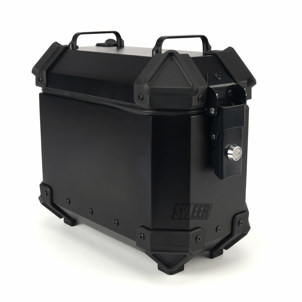 18L Black Samurai Motorcycle Aluminum Alloy Side Box Motorcycle Waterproof Anti-collision Three Boxes Universal Side Box 35L Side Box