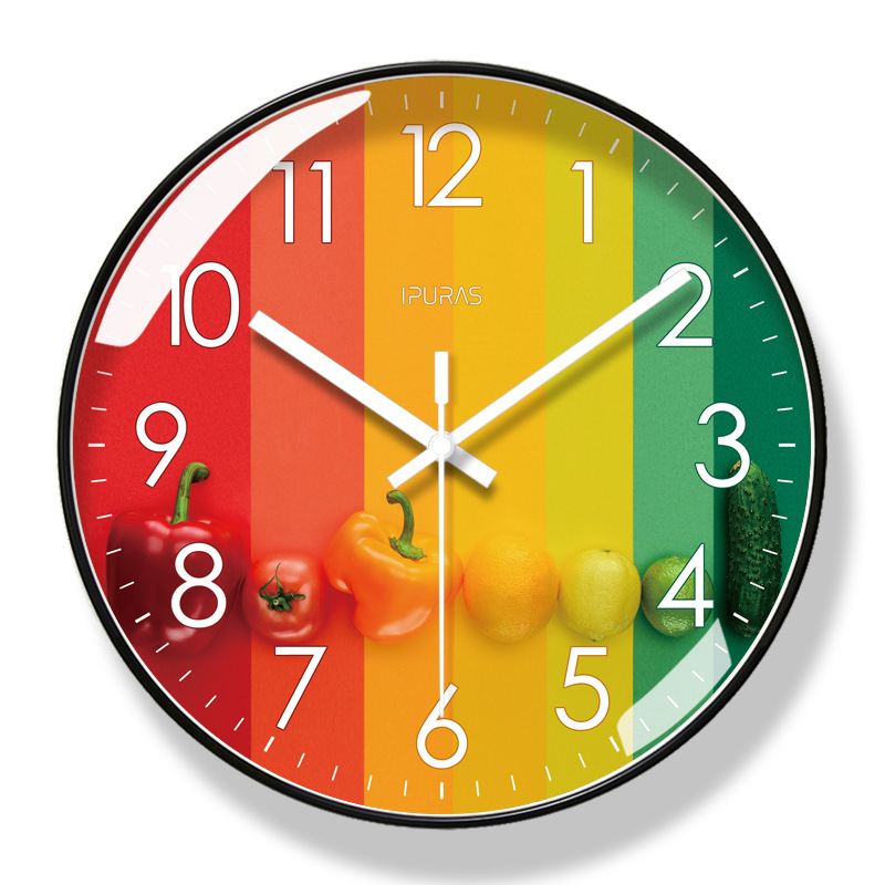 Reloj de pared 6091 para hotel/restaurante/supermercado de frutas, reloj de pared moderno silencioso de barrido de segundos, reloj de cuarzo de larga duración