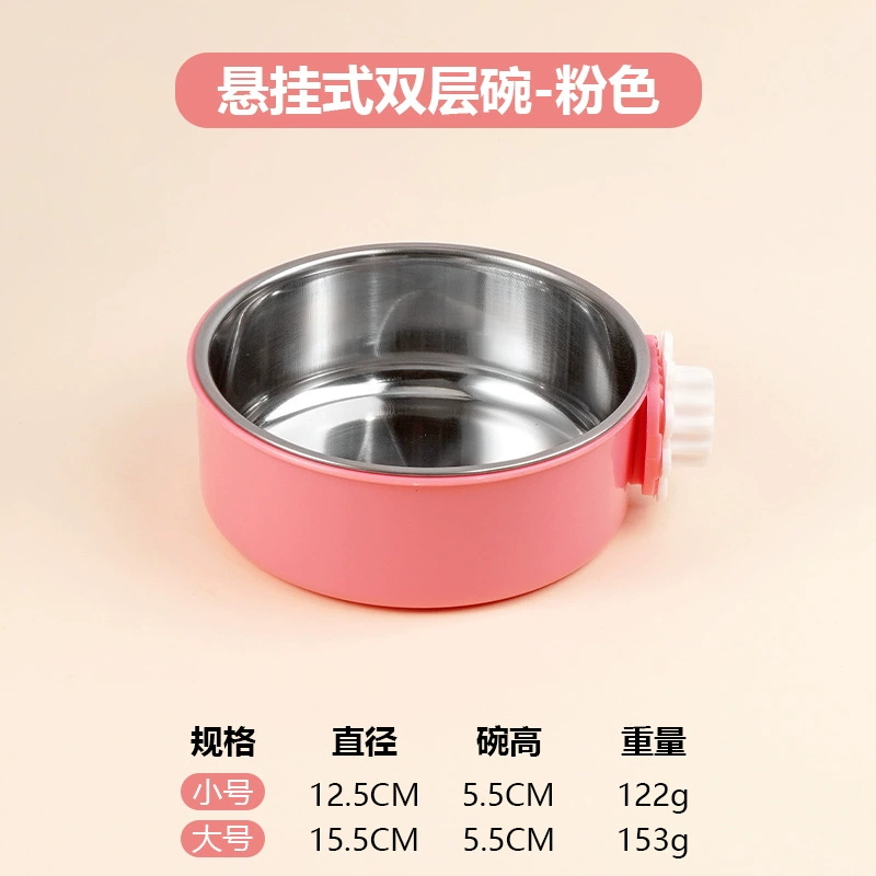 Подвесная миска для клетки, миска для кошек, подвесная миска для животных, миска для еды, подвесная миска для кошек из нержавеющей стали, миска для кошачьей еды, миска для собак, защита от проливания.