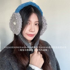 韩版冬季护耳保暖耳罩羊毛圈圈纱羊羔绒系带防风骑车户外耳套耳捂
