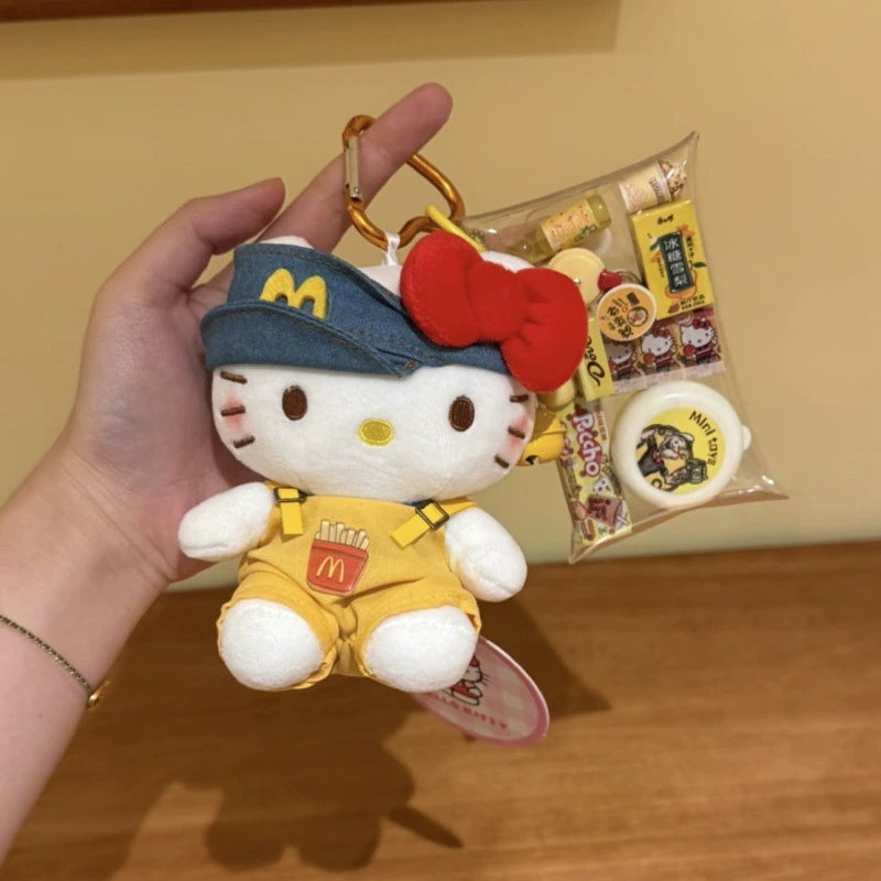 Sanrio, hello kitty, подлинная классическая мультяшная плюшевая кукла, сумка, упаковка, брелок