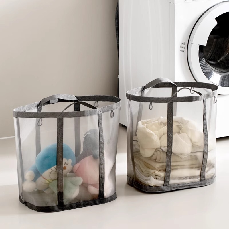 Breathable Mesh Dirty Clothes Basket Household Large-Capacity Foldableable Clothes Storage Basket Toy Bucket Wall Bathroom Laundry Basket