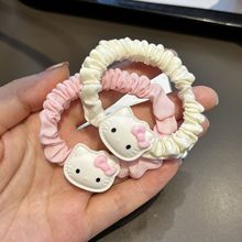 奶油KT猫小肠圈新款高弹力耐用少女心头饰甜美可爱闺蜜儿童发圈