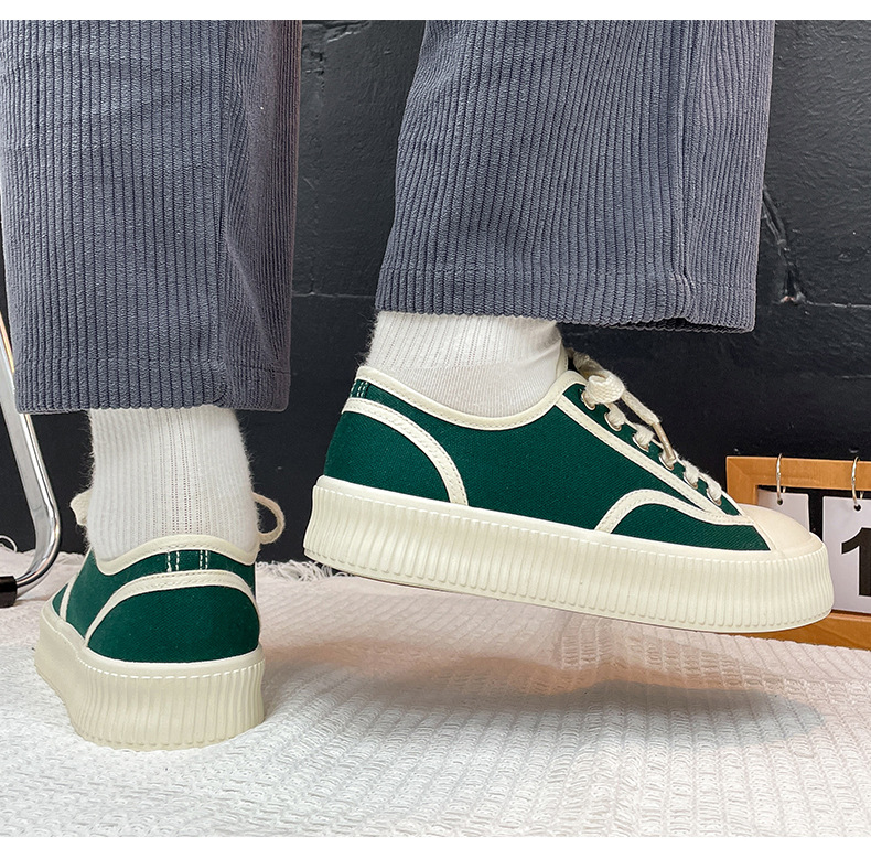Canvas Schuhe Herren Paare Weiß Atmungsaktiv Weiche Sohlen Lässig Neue Trendy Schwarz Vielseitige Retro Sneakers_voghion.com
