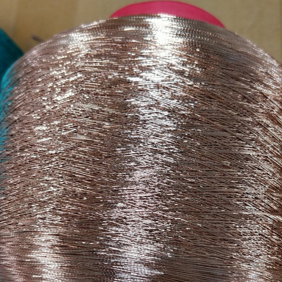 3条黑片包覆纱织造线银片纱线粉红亮片并股纱线针织布经纬线