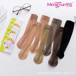 Mengyun Genuine Summer Socks Core-packed Silk Juan Feeling Short-tube Ladies Anti-hook Silk Ultra-thin 5D Tip Transparent 2038