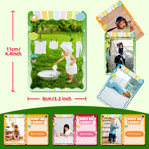 49 pieces/bag Baby Realistic Behavior Cognitive Training Cards Cross-border Amazon Educational Toys Preschool Education Flash Cards