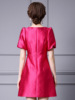 Jacquard polka dot bubble sleeve small A-line skirt short style