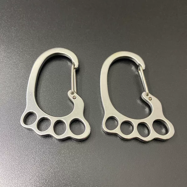 Thickened Upgraded Stainless Steel Small Feet Multi-Ring Keychain Ring Men's and Women's Car Waist Hanging Keychain Simple