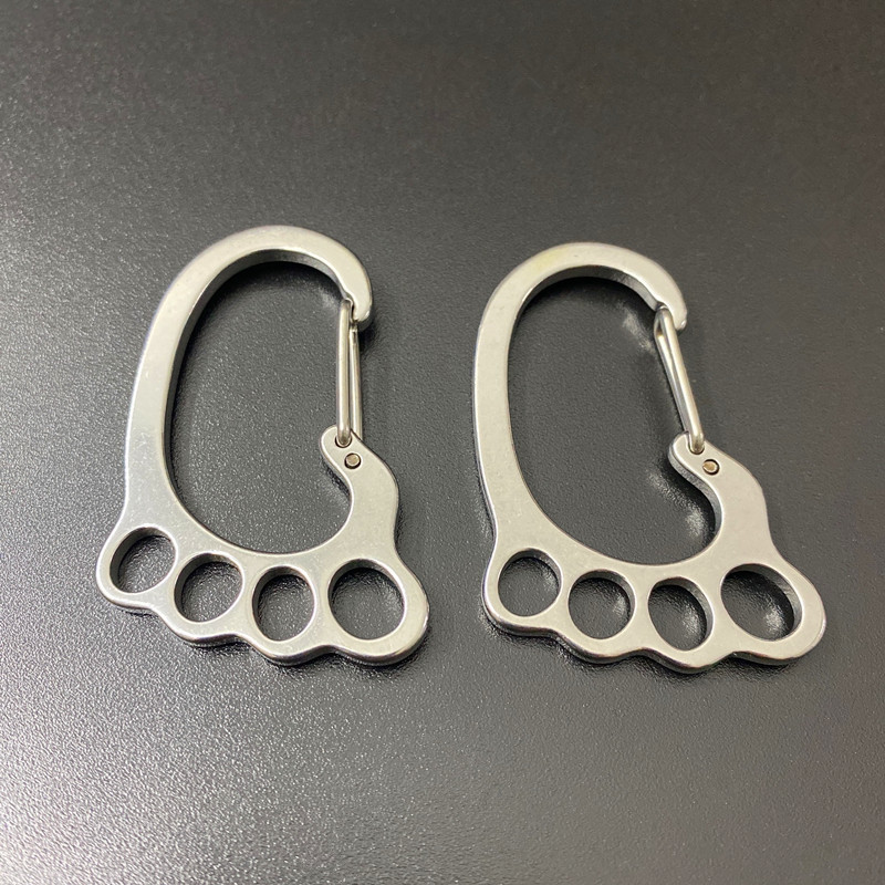 Thickened Upgraded Stainless Steel Small Feet Multi-Ring Keychain Ring Men's and Women's Car Waist Hanging Keychain Simple