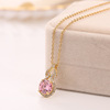 Copper crystal, fashionable necklace stainless steel, chain for key bag , Korean style, micro incrustation, diamond encrusted, internet celebrity