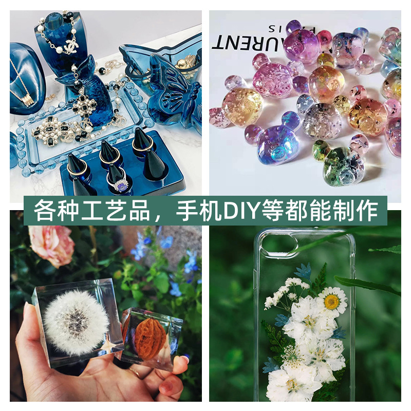 Resina epoxi transparente DIY 1:1 – material para joyería artesanal, cristal AB