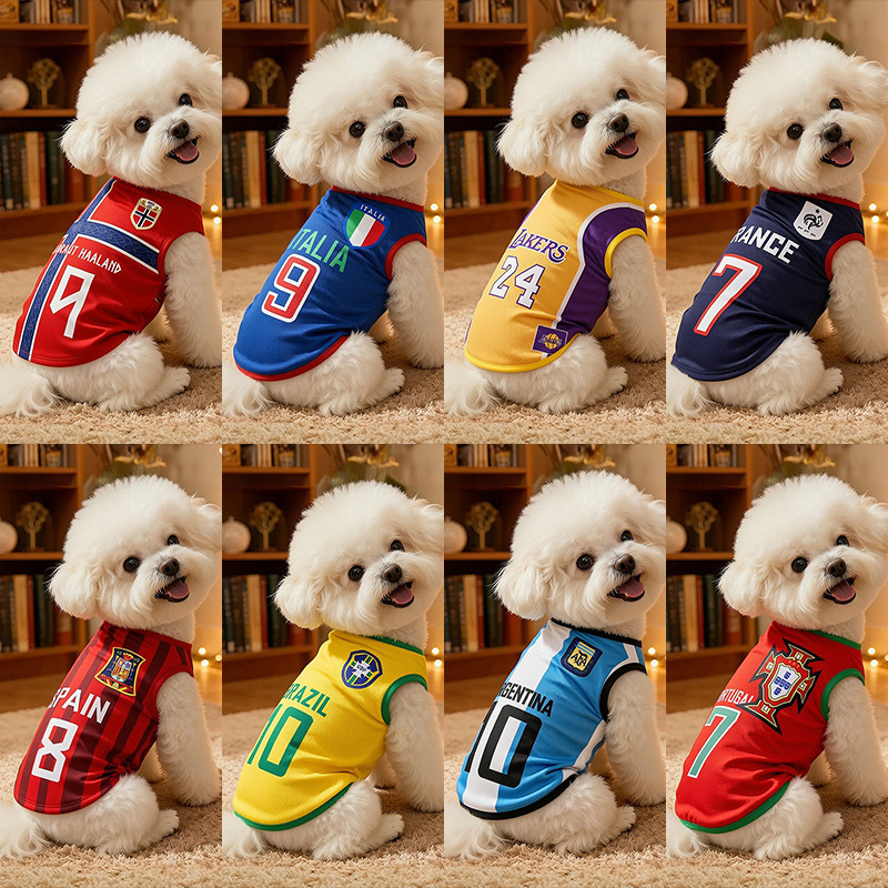 New Dog World Cup Jersey, Summer Breathable Style, Cat and Dog Clothing, Large, Medium and Small Sports Jerseys, Pet Clothes New Dog World Cup Jersey, Summer Breathable Style, Cat and Dog Clothing, Large, Medium and Small Sports Jerseys, Pet Clothes