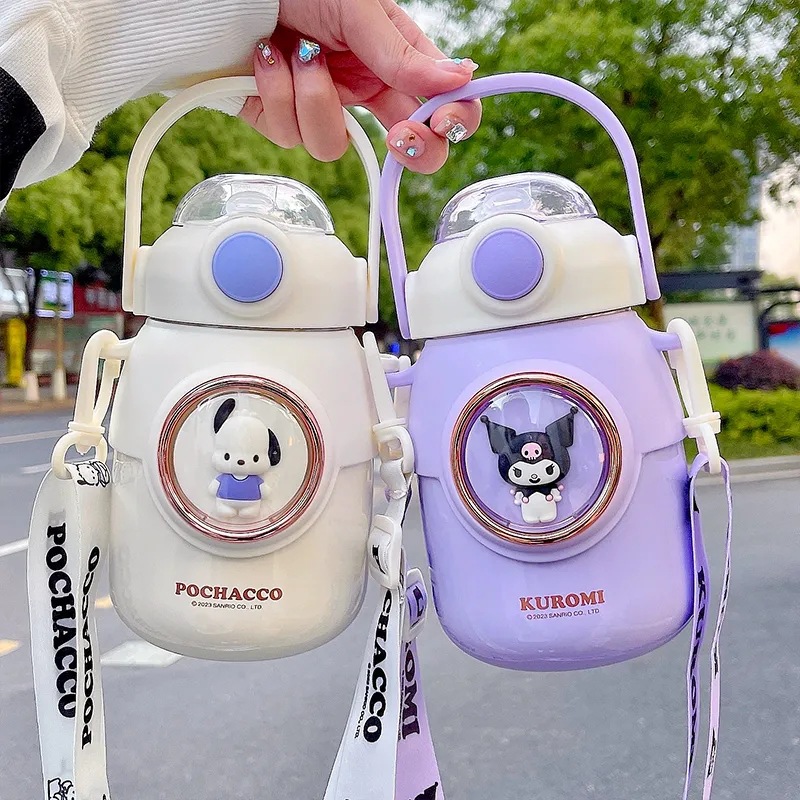 正版三丽鸥保温杯大容量可爱儿童水壶高端女生便携吸管大肚杯礼品