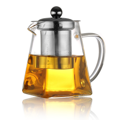 Thickened glass flower teapot Kung Fu black tea set stainless steel filter teapot tea brewing device Tianyuan place male cup pot