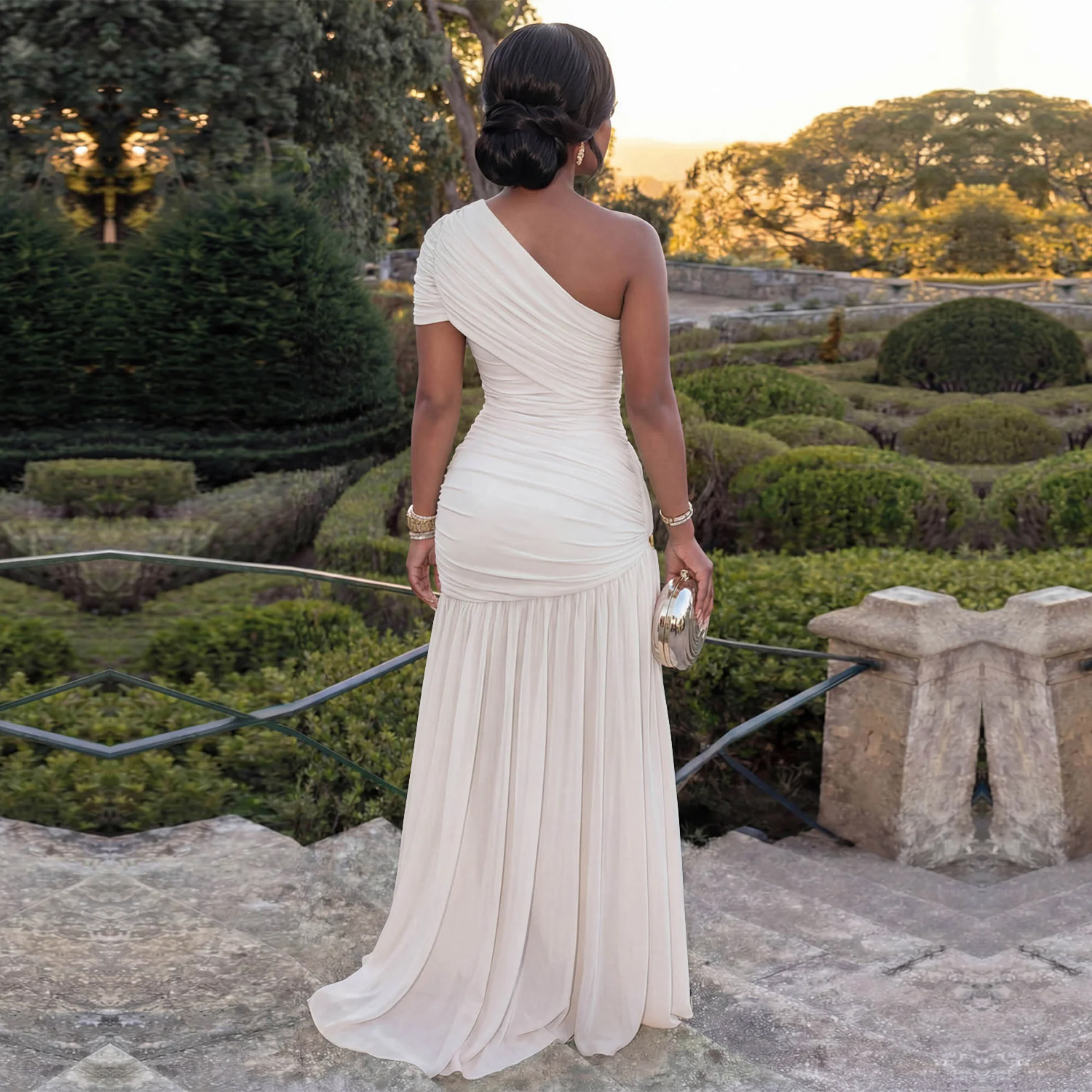 Modisches Damen Kleid Mit Asymmetrischem Ausschnitt Sexy_voghion.com