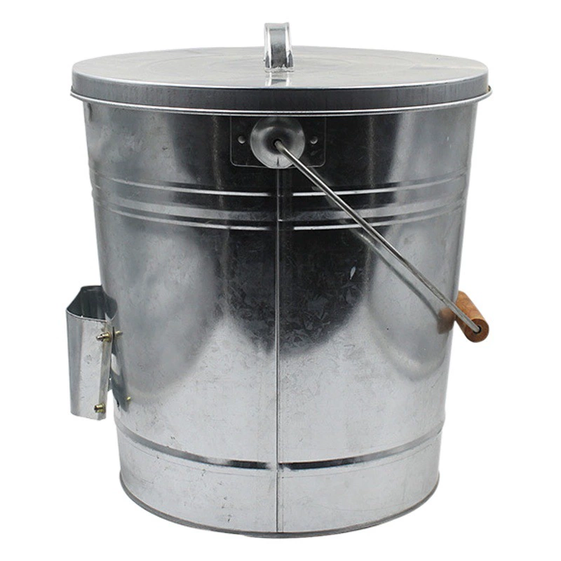 Заводское ведро с прямой подачей из оцинкованного железа с крышкой ведро для хранения зерна для домашних животных с деревянной ручкой ведро для хранения ведро для кормления