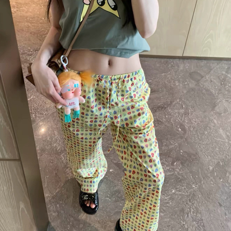 26 Spring/Summer New Korean Style Powerpuff Girls Full Print Cute Cartoon Pattern Relaxed Casual Loose Long Pants for Women 26 Spring/Summer New Korean Style Powerpuff Girls Full Print Cute Cartoon Pattern Relaxed Casual Loose Long Pants for Women
