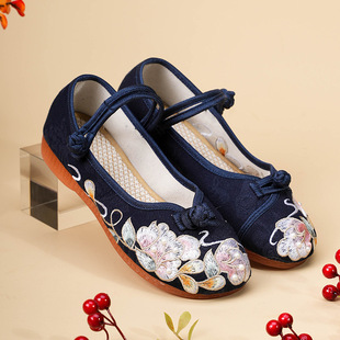 Autumn Hanfu, retro comfortable Beijing cloth slippers low-cut, Chinese style, soft sole