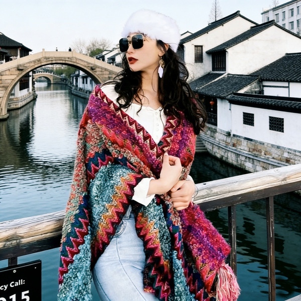 Ethnic trench coat