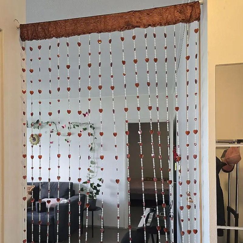 Factory Direct Sale Acrylic Tassel Beaded Door Curtain Korean-Style Romantic Heart Bead Curtain Crystal Door Curtain Decoration with a High-End Feel Factory Direct Sale Acrylic Tassel Beaded Door Curtain Korean-Style Romantic Heart Bead Curtain Crystal Door Curtain Decoration with a High-End Feel