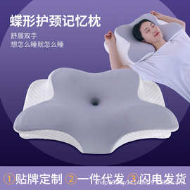 新款记忆枕慢回弹护颈记忆棉太空材料颈椎枕舒适厂家批发专利设计