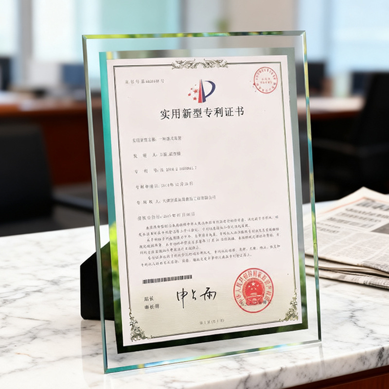Honor a Certificate Frame A5 Crystal Glass 8inch Photo Frame Display Stand Award Frame Creative Wall Hanging Document Display Frame