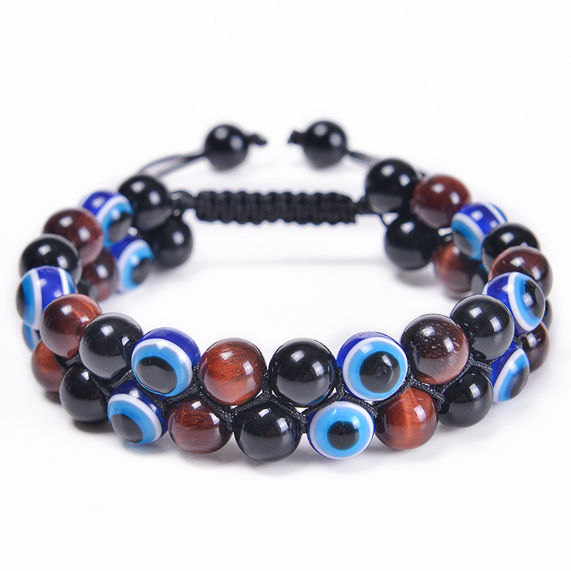 natural stone Material Ethnic Style Eye Natural Stone Beaded Men's Bracelets Men Beaded Bracelets