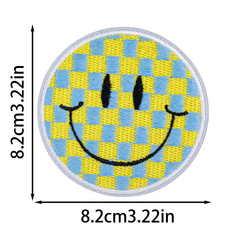スマイリーフェイス刺繍布ステッカー漫画ラウンド刺繍ステッカー携帯電話ケースバッグ装飾ステッカー子供服衣類パッチステッカー縫製なし|undefined