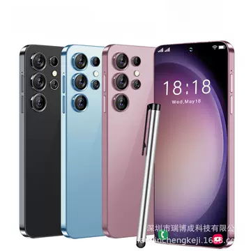 Cross-border hot selling smart phone S23Ultra 7.3-inch HD perforated screen external single 4G mobile phone in stock wholesale