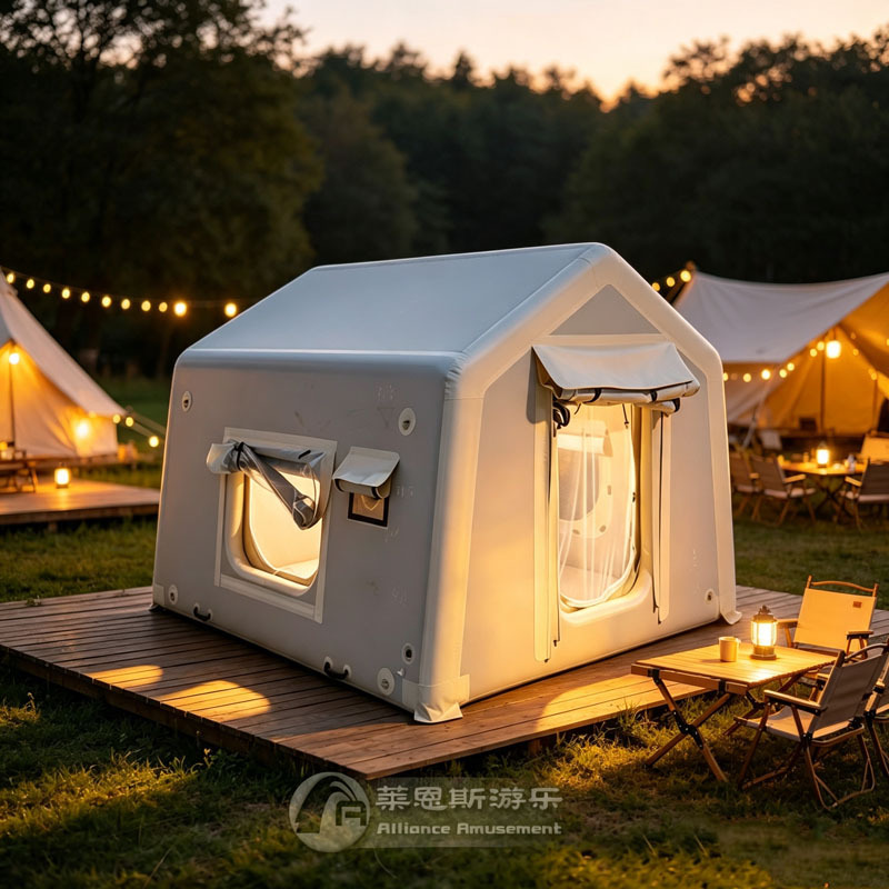 Inflatable tent made of woven fabric, suitable for self-driving camping, emergency rescue, and vehicle-mounted use, no steel frame required