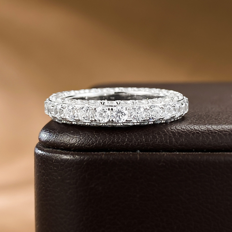 4g Weight Zircon Inlay Material Rings Classification Daily Occasion Sterling Silver Material Geometric Pattern Women's Gender Plating Design Casual, Elegant Style Sterling Silver Geometric Zircon Rings 7
