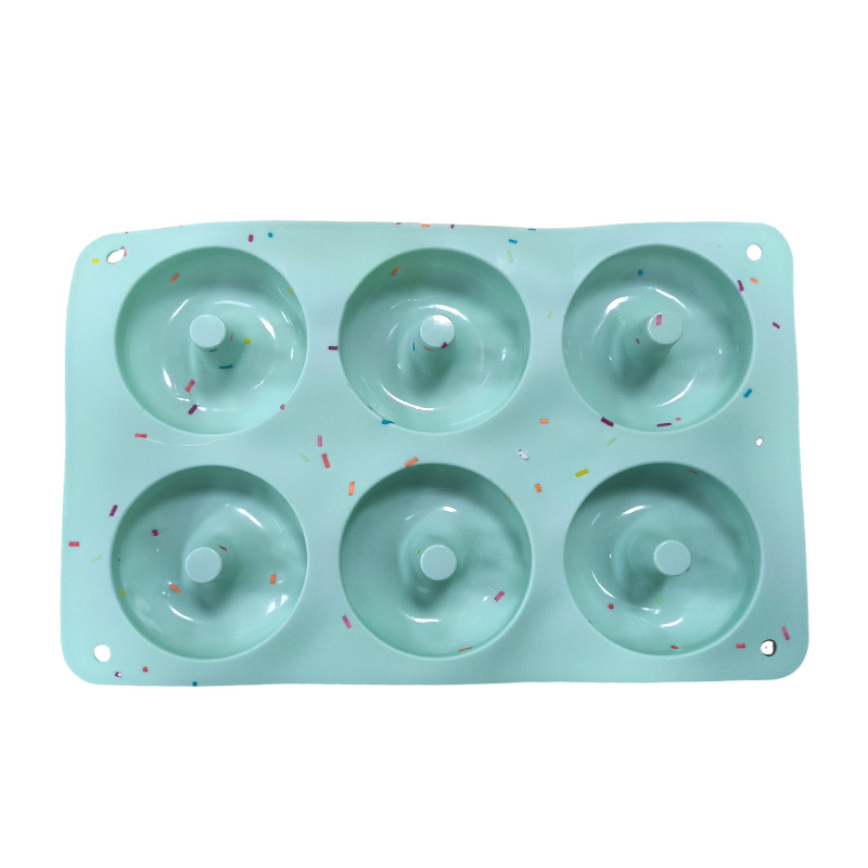 Fabricante spot 6 piezas de silicona donas pastel macarons molde redondo galleta herramienta para hornear