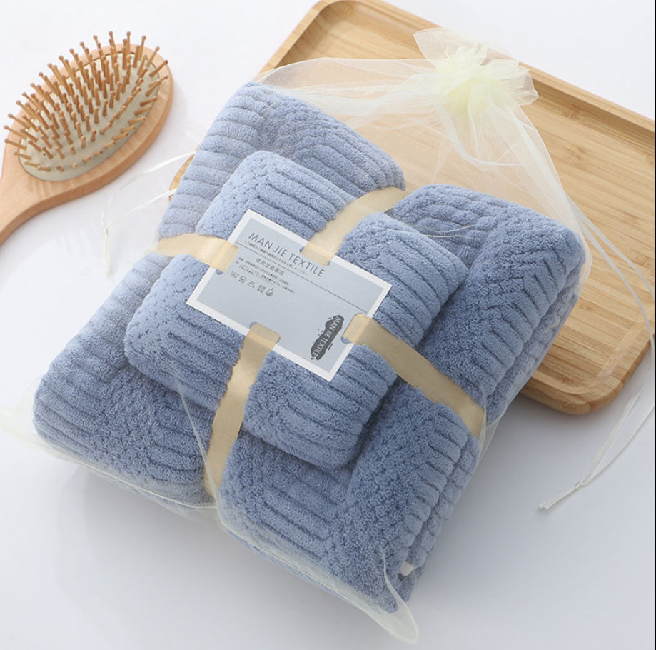 Juego de toallas de felpa de coral y toallas de baño en stock de fábrica, diseño auspicioso, absorbente, no suelta pelo, caja de regalo, superventas transfronterizo image 10