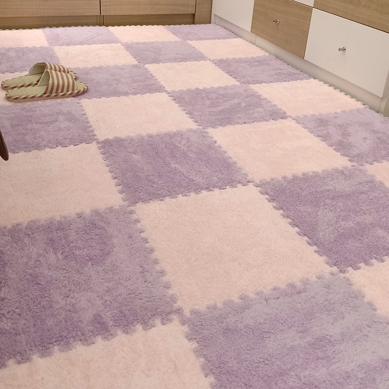 PK7J Fuzzy Bedside Carpet Bedroom Ins Style Children's Room Full Lay Home Use Can Sleep Can Cut Foam Splicing 