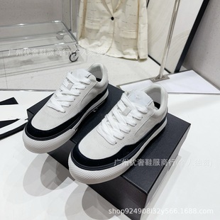 Xiaoxiaojia Colorful Biscuit Shoes 2025 Early Spring Platform Shoes White Shoes Suede Round Toe Casual Fashion Women's Shoes