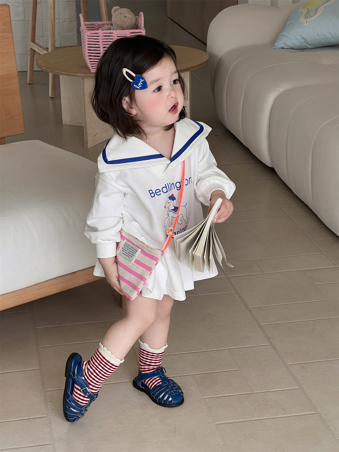2026 ropa de otoño infantil nueva ropa de otoño bebé ropa de otoño coreana ropa de otoño niña vestido de manga burbuja de color sólido