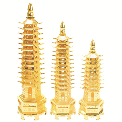 Manufacturer zinc alloy Wenchang Tower handicraft ornaments nine-story pagoda study decoration Wenchang Tower wholesale