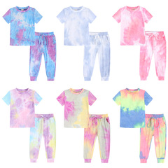 Kids Tales Children's Home Wear Set: Short-Sleeve Long Pants, Children's Tie-Dye Sportswear on Amazon