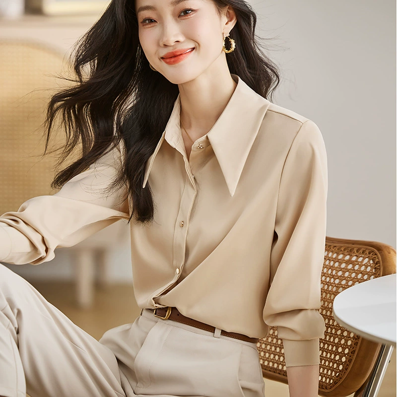 4-цветная ацетатная атласная рубашка высокого класса с чувством дизайна