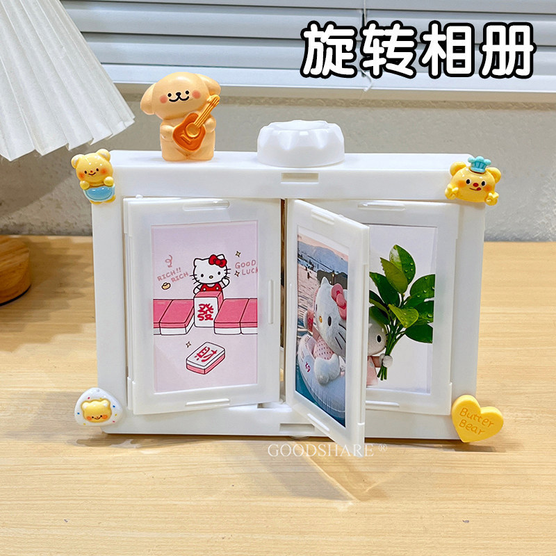 Creative Rotating Polaroid Photo Frame with Cute Line Art Puppy, High-Quality Photo Card, Double-Sided Tabletop Decoration Creative Rotating Polaroid Photo Frame with Cute Line Art Puppy, High-Quality Photo Card, Double-Sided Tabletop Decoration